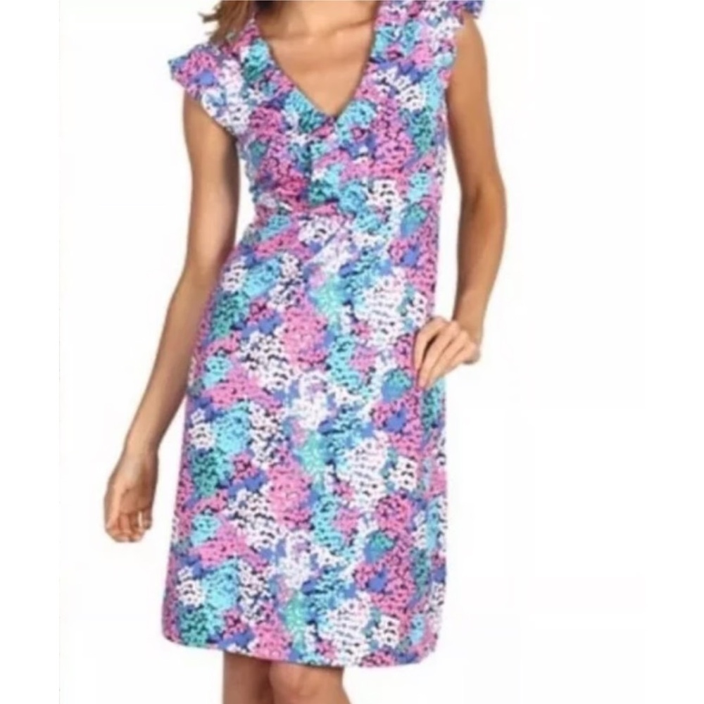 NWOT Lilly Pulitzer Clare Ditsy Floral Silk Blend Ruffle Dress